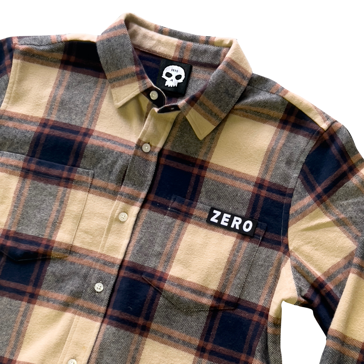 ARMY L/S FLANNEL - TAN/NAVY
