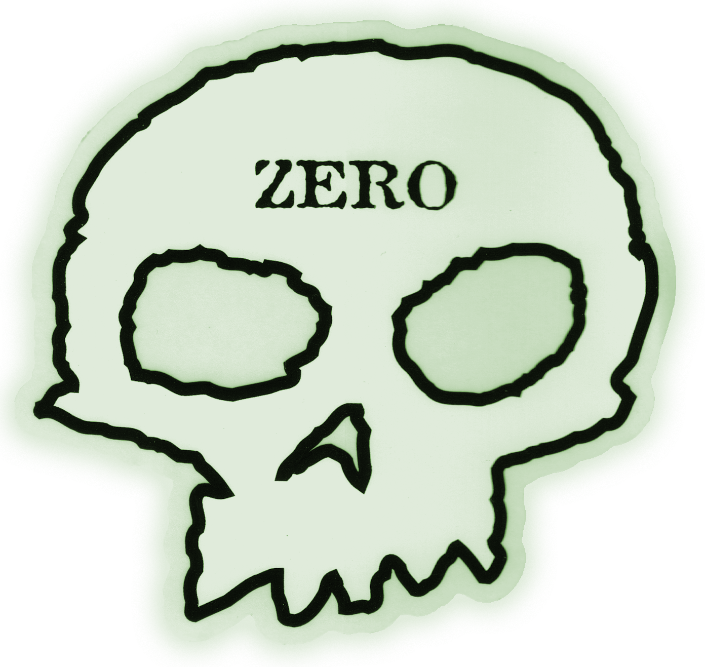 SKULL STICKER - MEDIUM - GITD – Zero Skateboards
