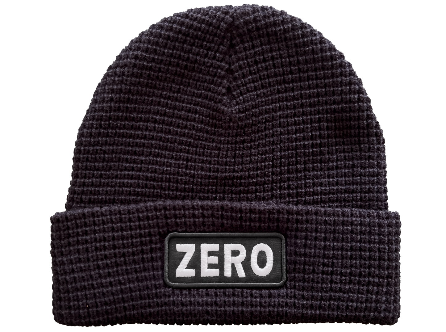 ARMY PATCH - WAFFLE-KNIT BEANIE - BLACK