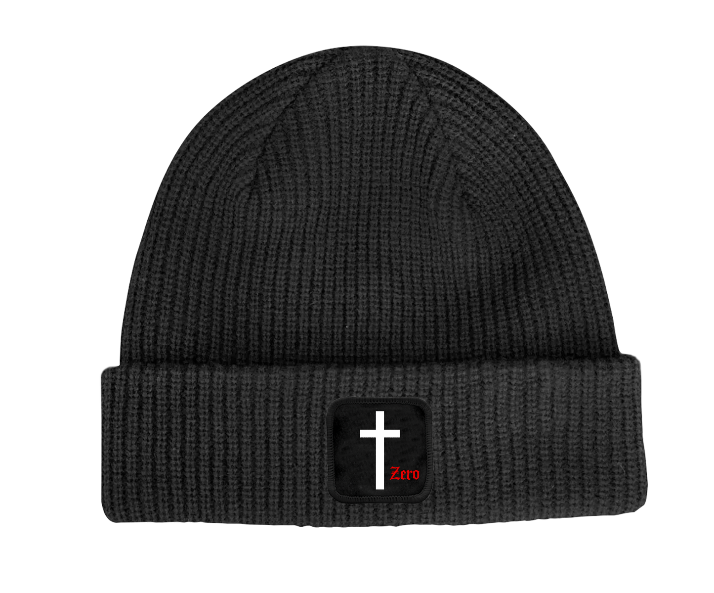 CROSS PATCH BEANIE - BLACK