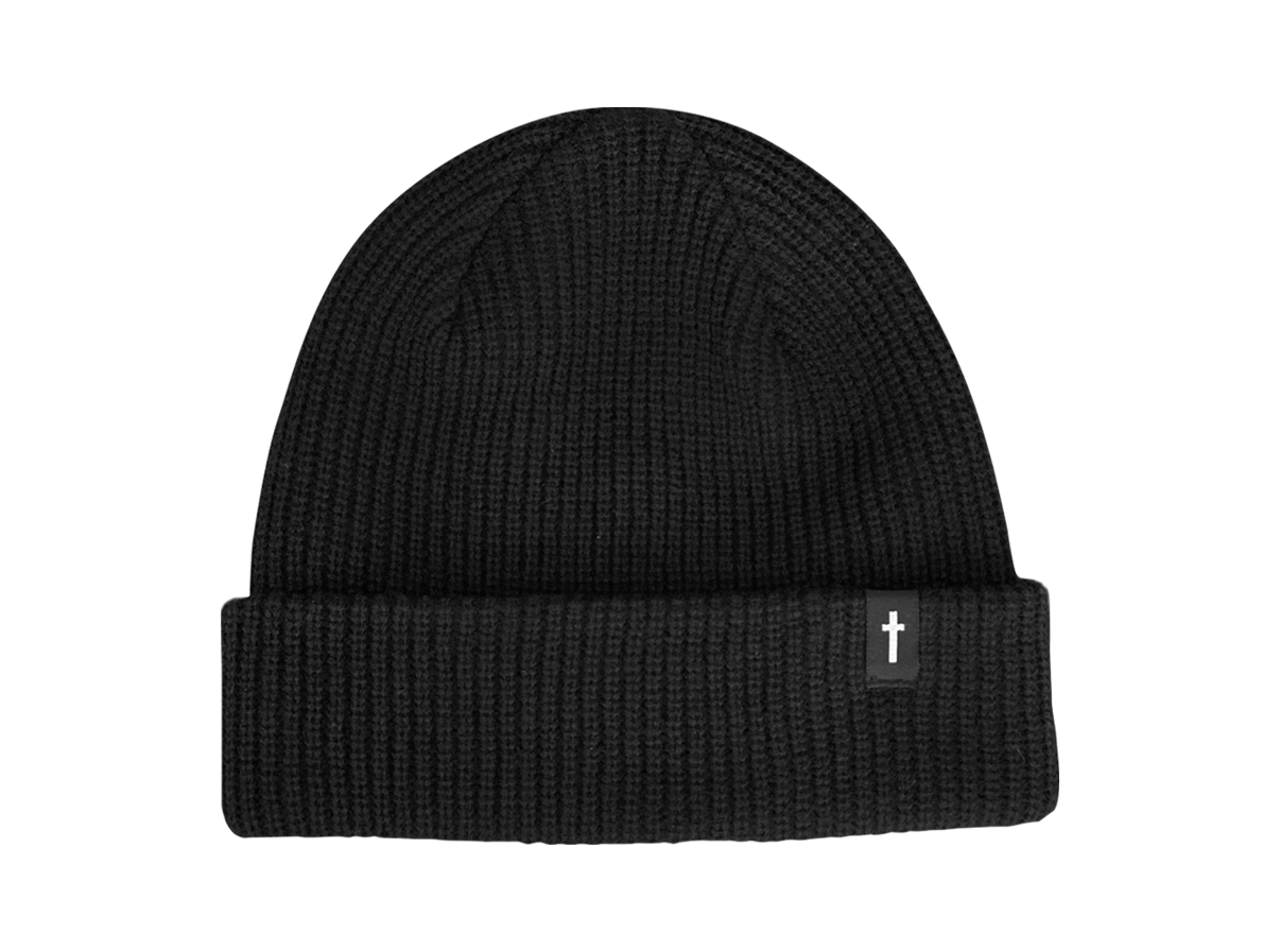 CROSS BEANIE - BLACK