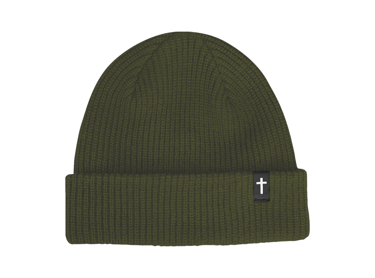 CROSS BEANIE - OLIVE
