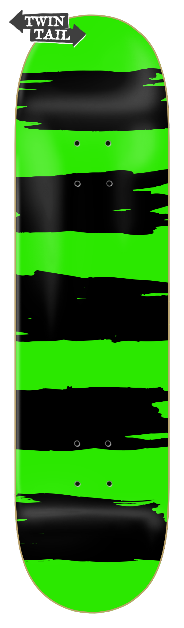 PUNK STRIPES - GREEN - TWIN-TAIL - SMALL BATCH