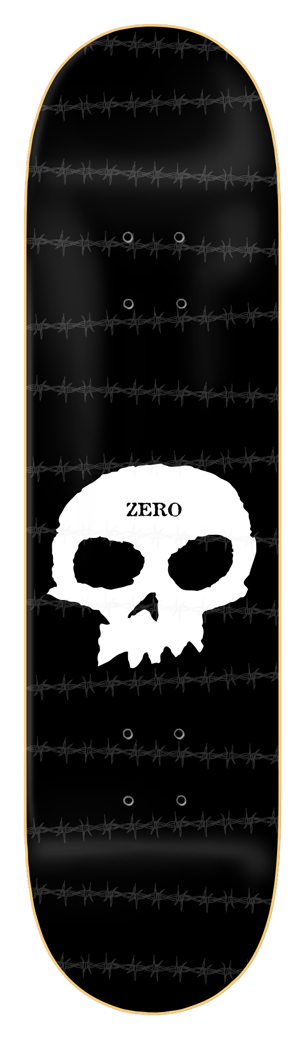 BARBED WIRED EMBOSSED SINGLE SKULL - SMALL BATCH - BLACK