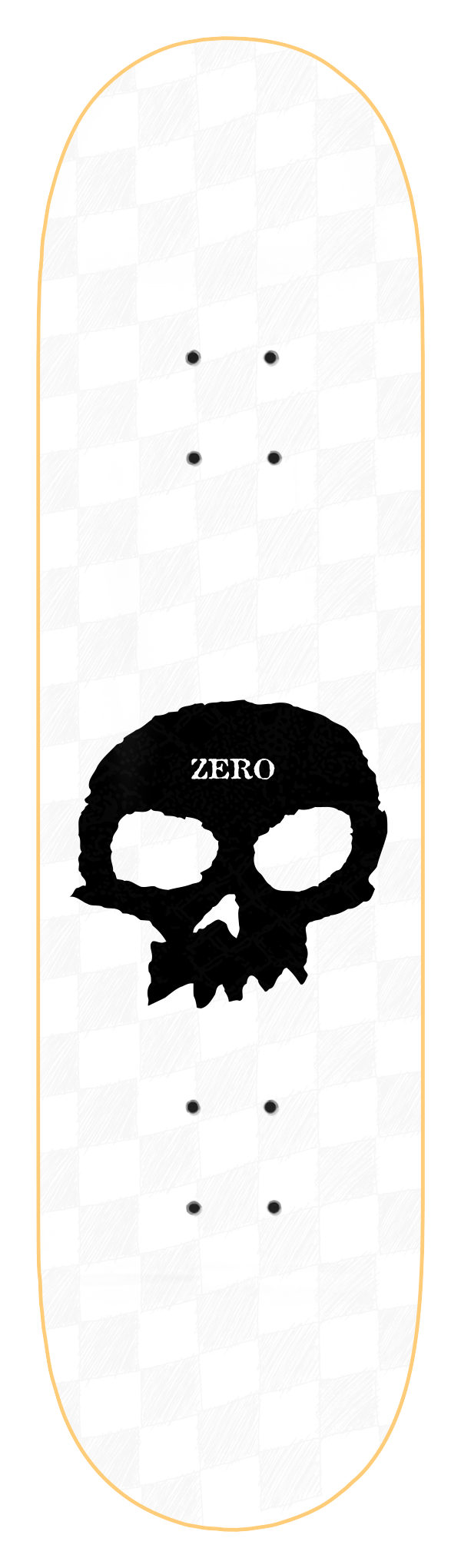 CHECKER EMBOSSED SINGLE SKULL - SMALL BATCH - WHITE