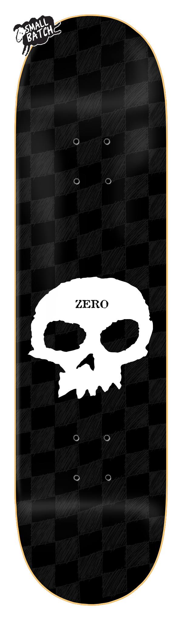 CHECKER EMBOSSED SINGLE SKULL - SMALL BATCH - BLACK – Zero Skateboards