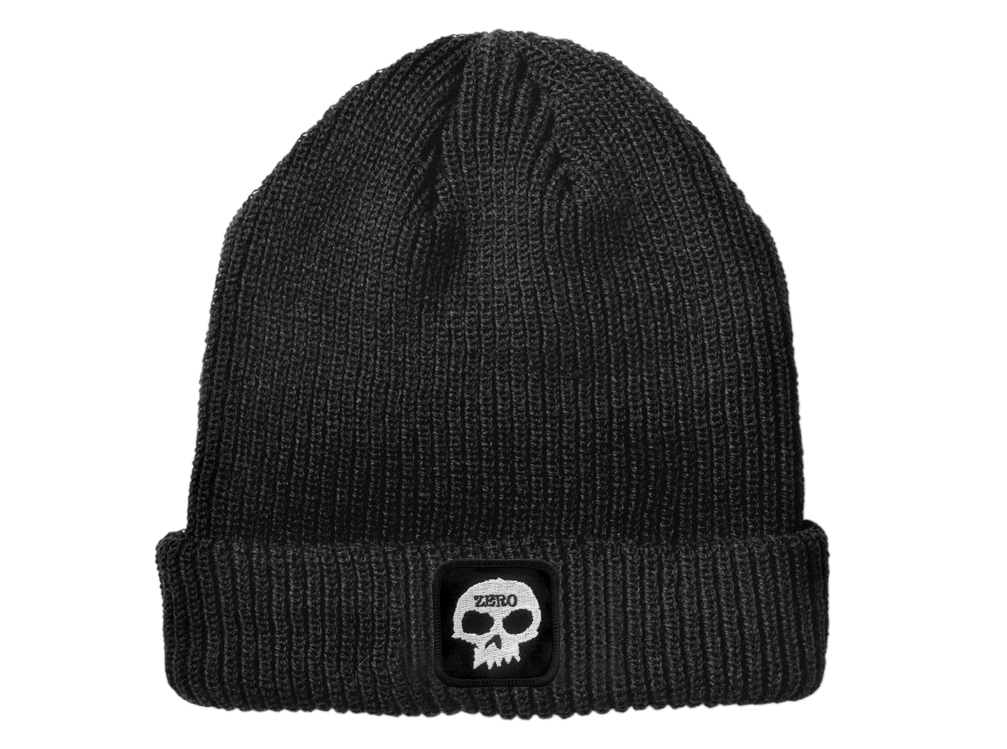 SKULL PATCH BEANIE - BLACK