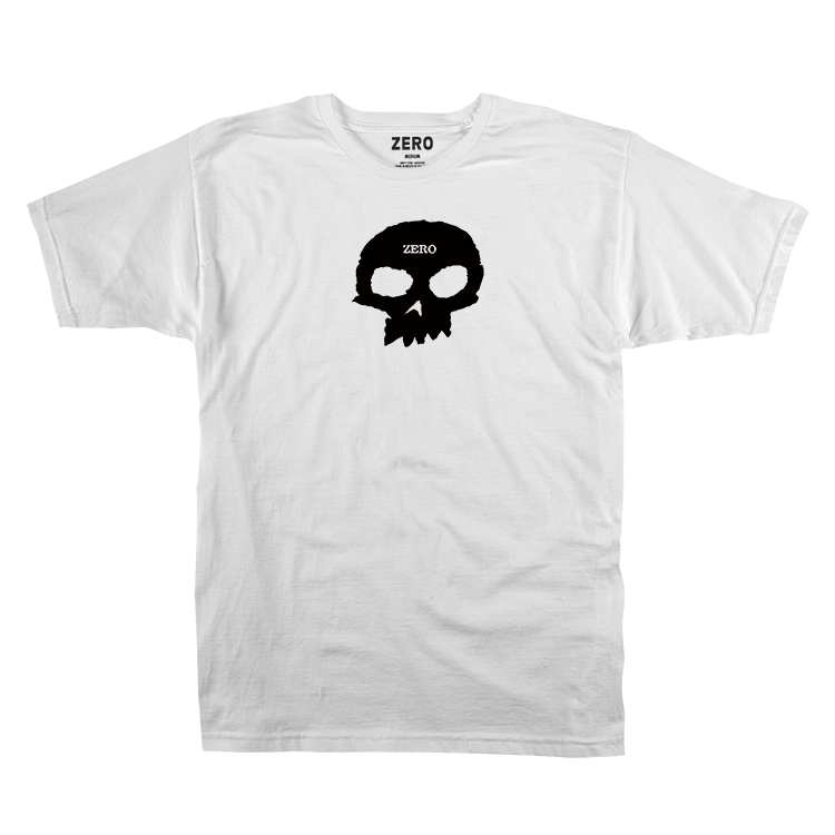 SINGLE SKULL S/S - WHITE/BLACK – Zero Skateboards SINGLE SKULL S/S - WHITE/BLACK – Zero Skateboards
