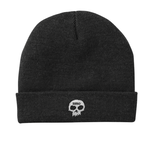 SKULL EMBROIDERED TIGHT-KNIT BEANIE
