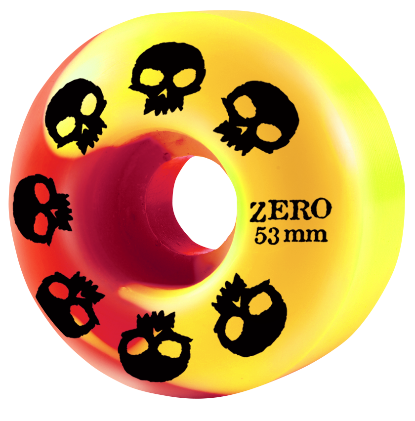 Multi-Skull Wheel - Red/Yellow Swirl 53mm