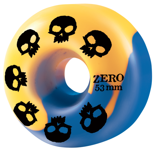 Multi-Skull Wheel - Blue/Yellow Swirl 53mm