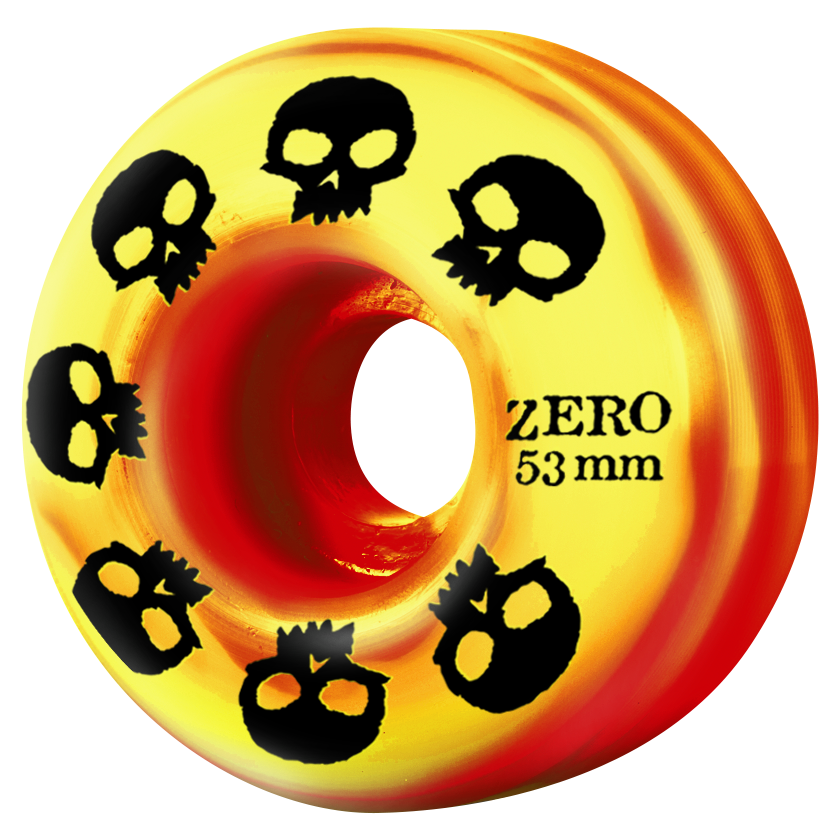 Multi-Skull Wheel - RED/YELLOW SWIRL (51mm & 53mm)