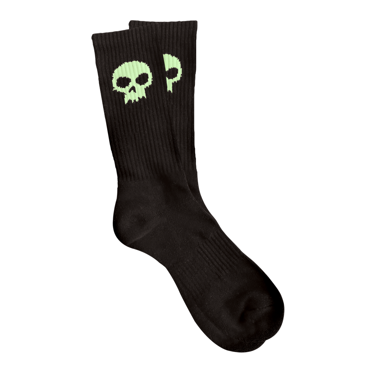 SKULL SOCKS - BLACK / GLOW IN THE DARK