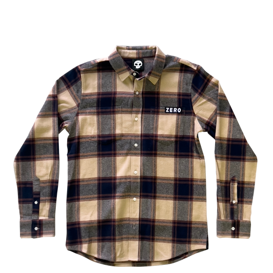 ARMY L/S FLANNEL - TAN/NAVY