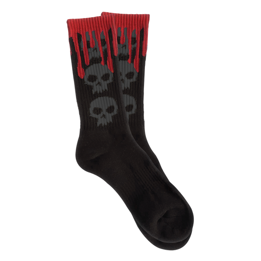 3 SKULL BLOOD SOCKS - BLACK/BLACK