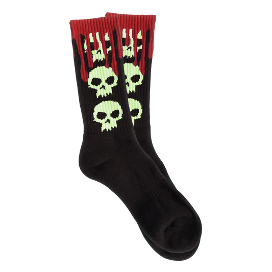 3 SKULL BLOOD SOCKS - GITD SKULLS