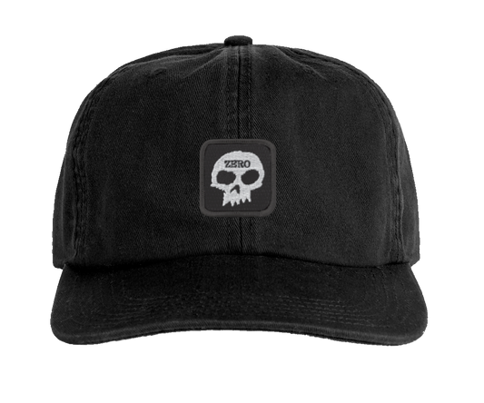 SINGLE SKULL PATCH HAT - BLACK