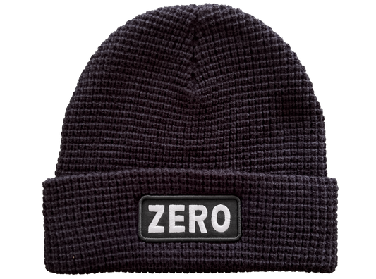 ARMY PATCH - WAFFLE-KNIT BEANIE - BLACK