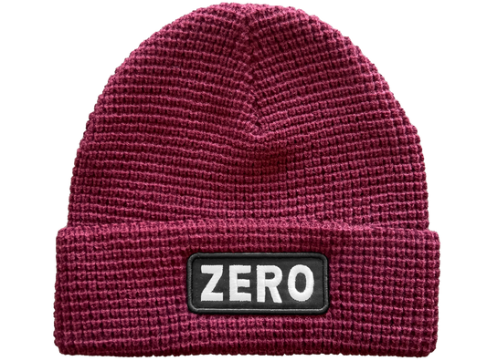ARMY PATCH - WAFFLE-KNIT BEANIE - BURGUNDY