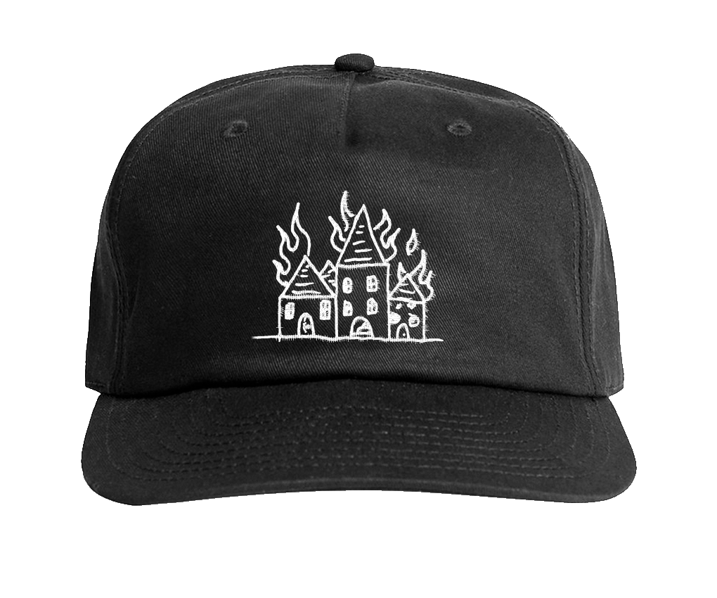 TORCHED - EMBROIDERED HAT - BLACK