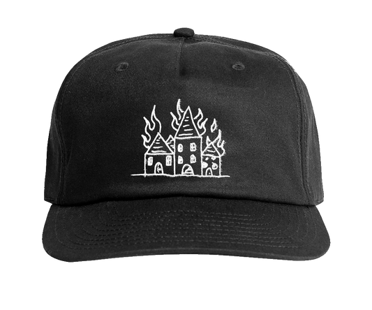 TORCHED - EMBROIDERED HAT - BLACK