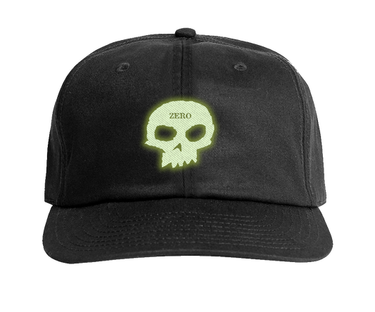 SINGLE SKULL - GITD EMBROIDERED HAT - BLACK
