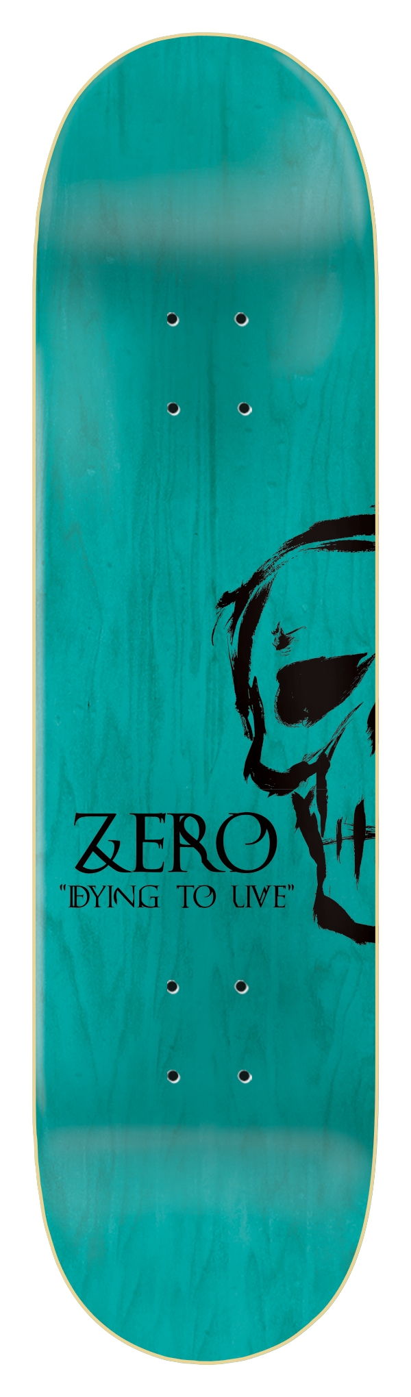 DYING TO LIVE SKULL - WHITE - HANDSCREENED