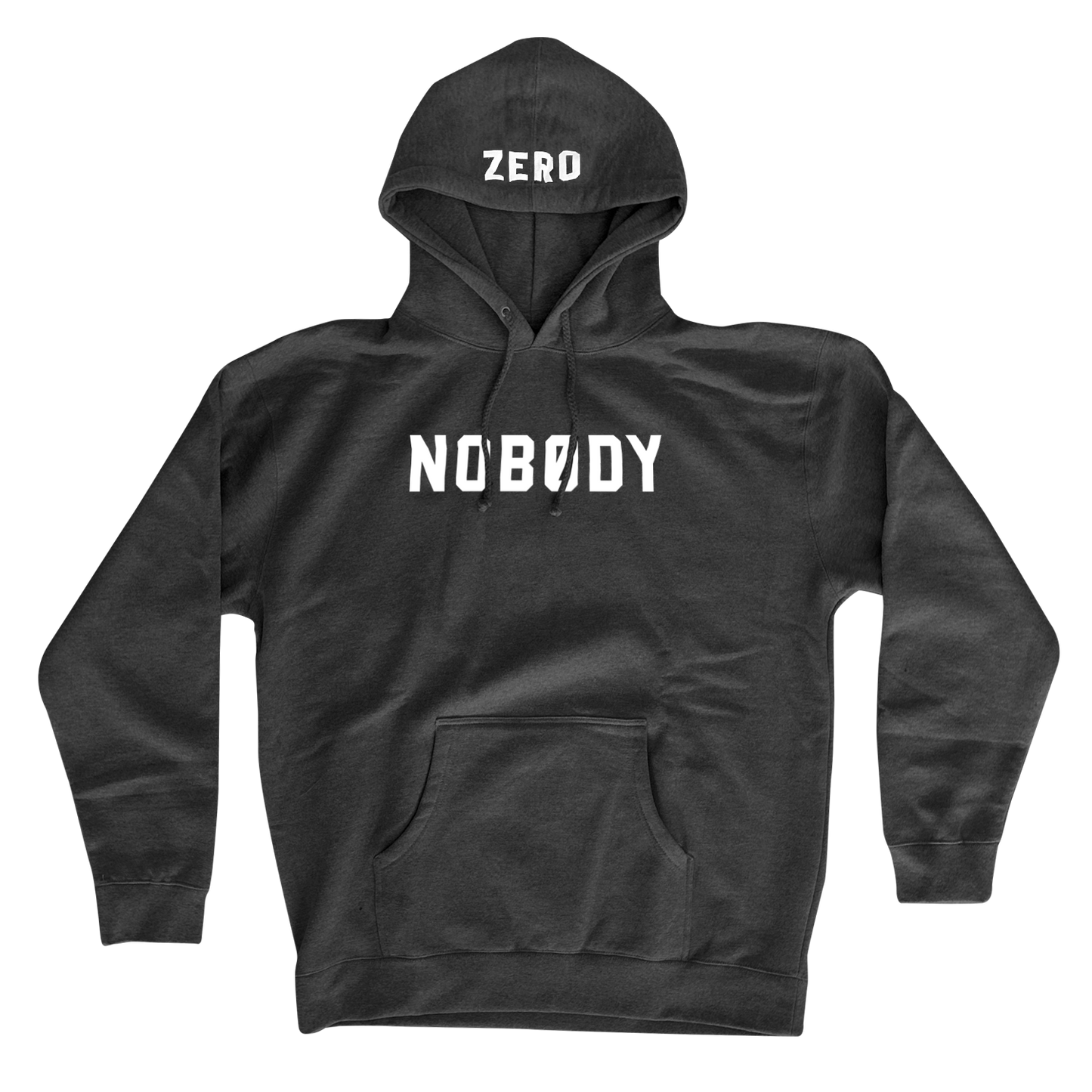 NOBODY - PULLOVER HOOD - BLACK/WHITE