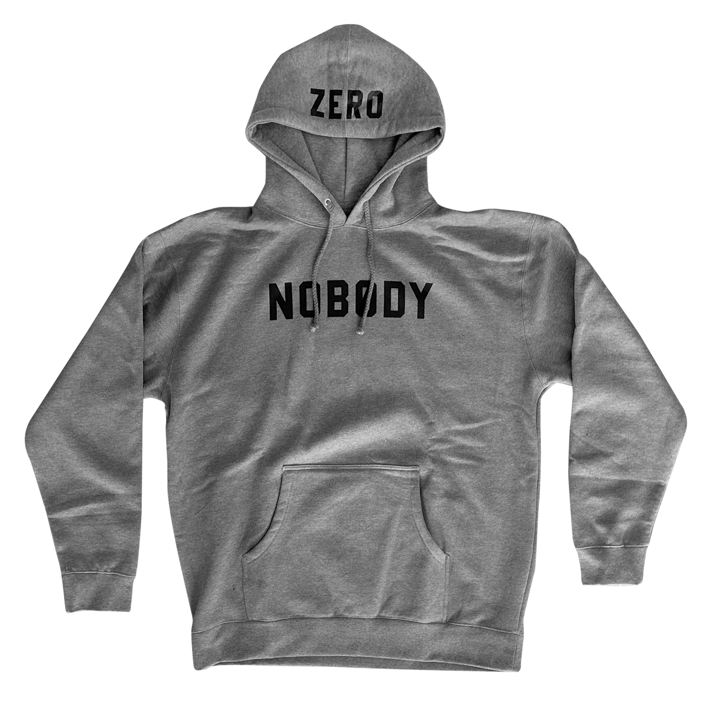 NOBODY - PULLOVER HOOD - HEATHER GREY/BLACK