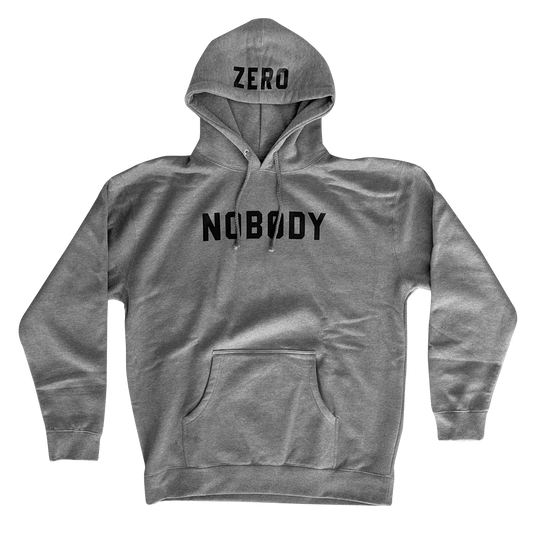 NOBODY - PULLOVER HOOD - HEATHER GREY/BLACK