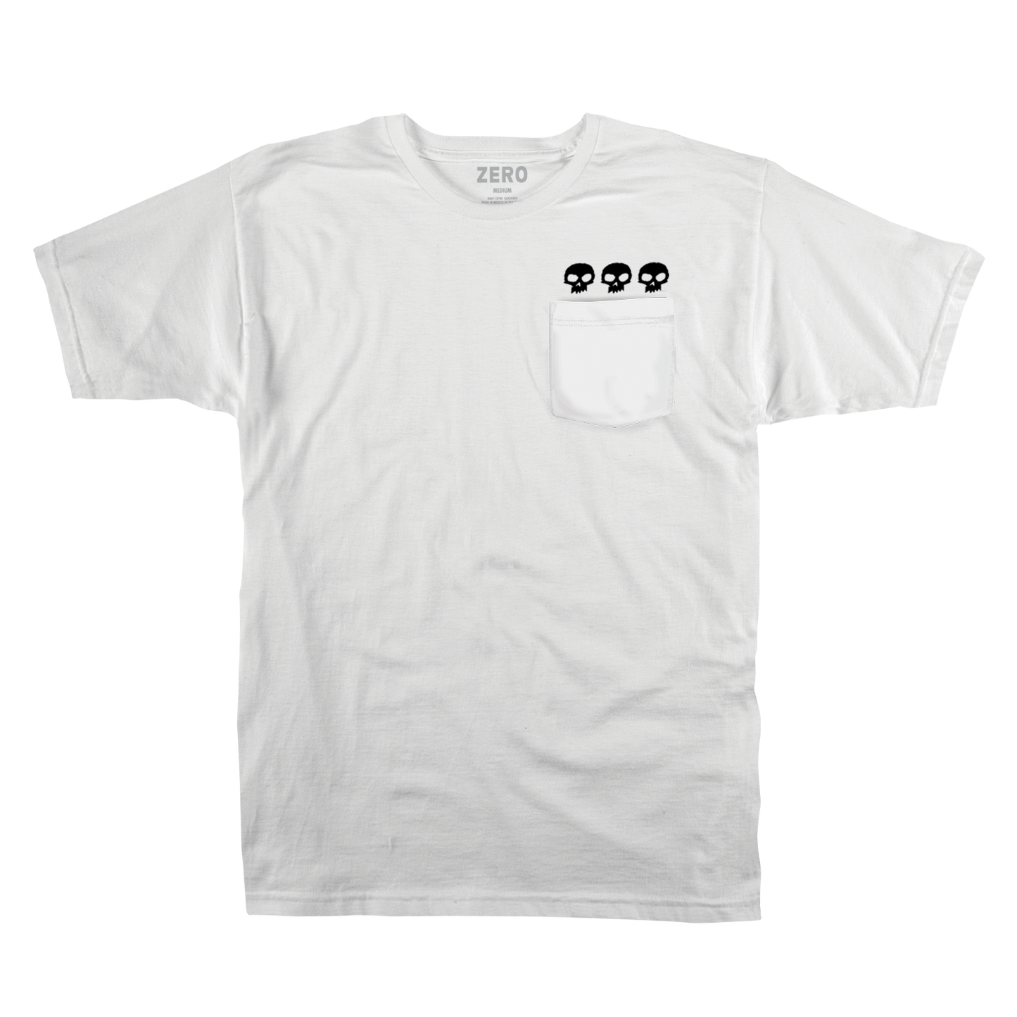 3 SKULL - POCKET TEE - WHITE