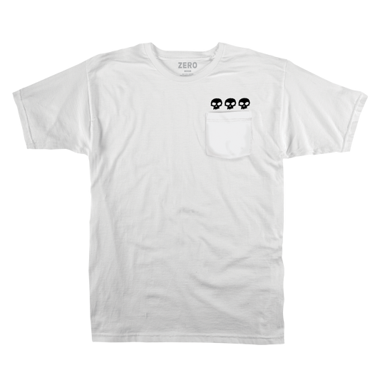 3 SKULL - POCKET TEE - WHITE
