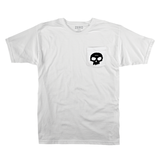 SINGLE SKULL - POCKET TEE - WHITE