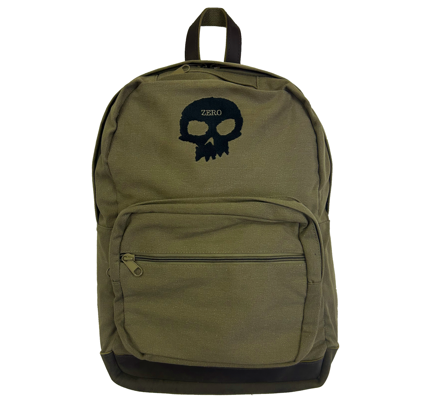 SINGLE SKULL - CANVAS BACKPACK - GREEN