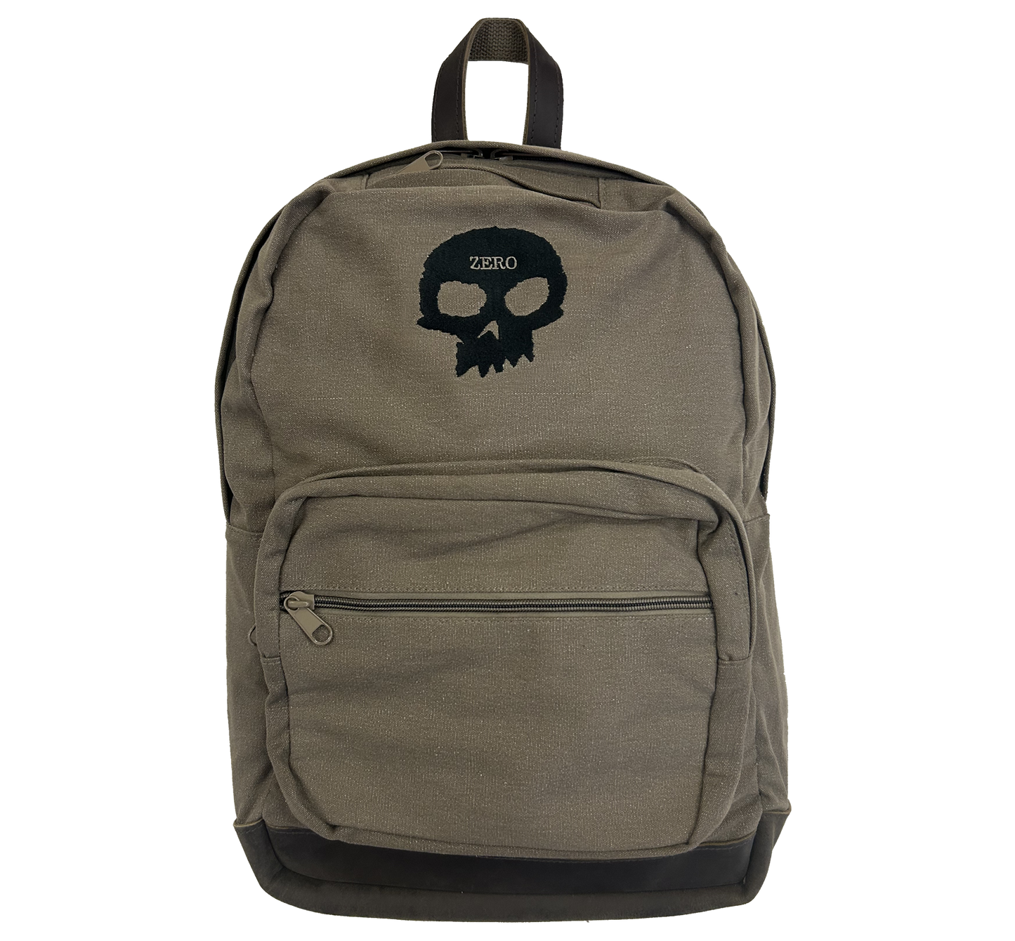 SINGLE SKULL - CANVAS BACKPACK - MILITARY GREEN
