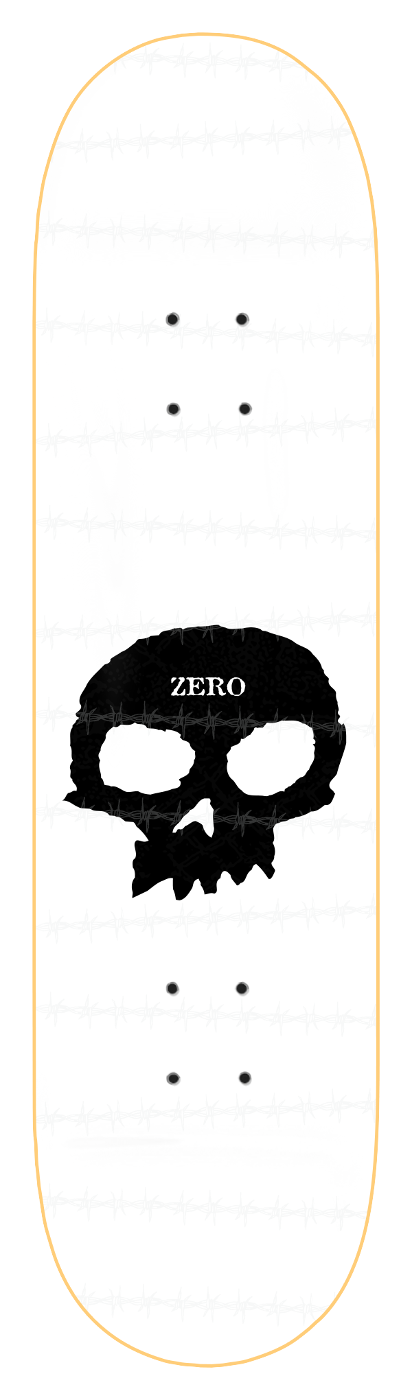 BARBED WIRED EMBOSSED SINGLE SKULL - SMALL BATCH - WHITE