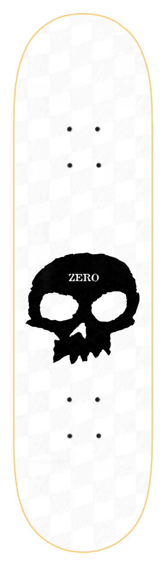 CHECKER EMBOSSED SINGLE SKULL - SMALL BATCH - WHITE