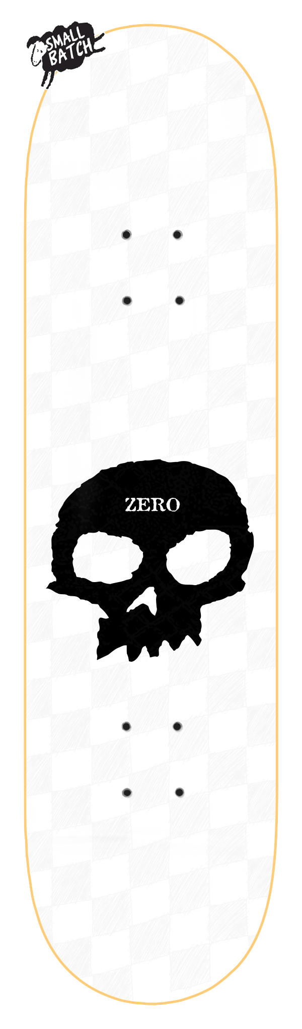 CHECKER EMBOSSED SINGLE SKULL - SMALL BATCH - WHITE