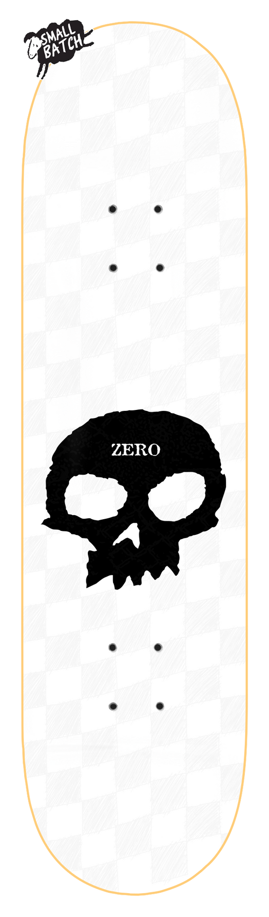 CHECKER EMBOSSED SINGLE SKULL - SMALL BATCH - WHITE