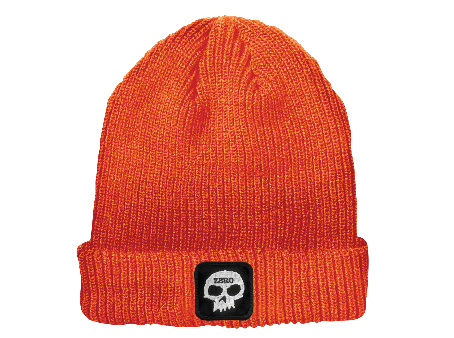 SKULL PATCH BEANIE - ORANGE – Zero Skateboards