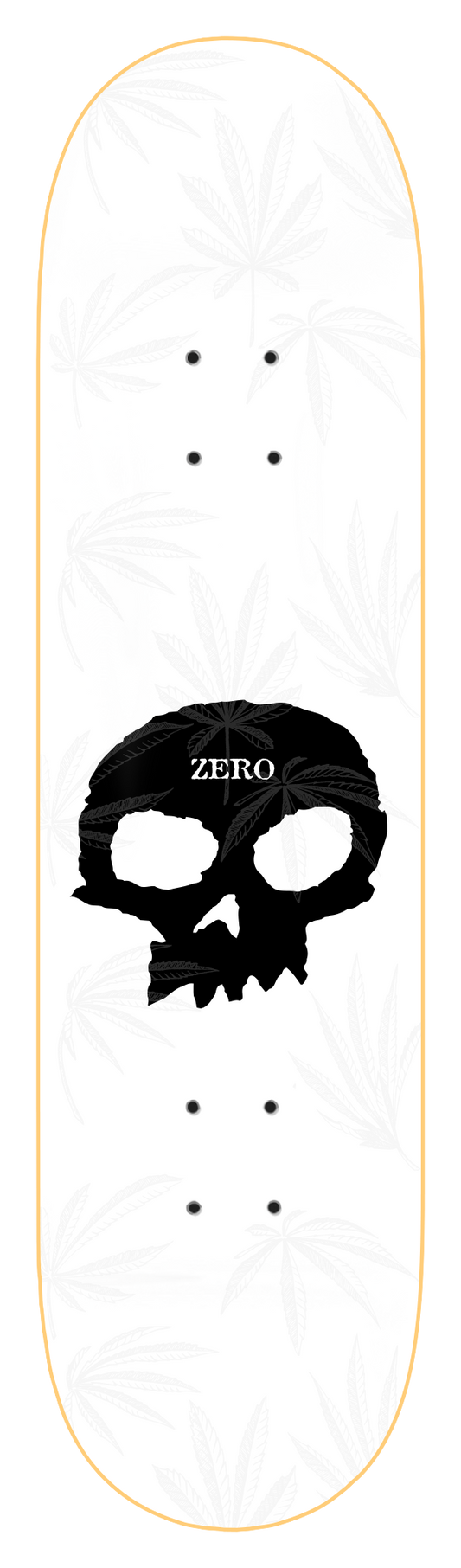 WEED EMBOSSED SINGLE SKULL - SMALL BATCH - WHITE