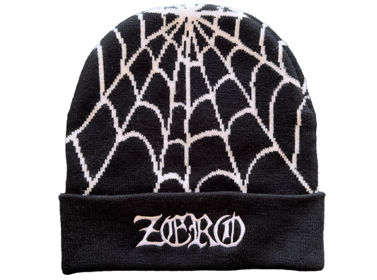 WASTELAND SPIDERWEB - TIGHT-KNIT BEANIE - BLACK
