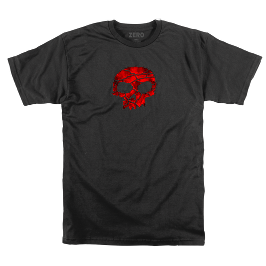STAINED GLASS SKULL S/S - RED