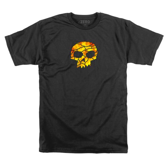 STAINED GLASS SKULL S/S - YELLOW