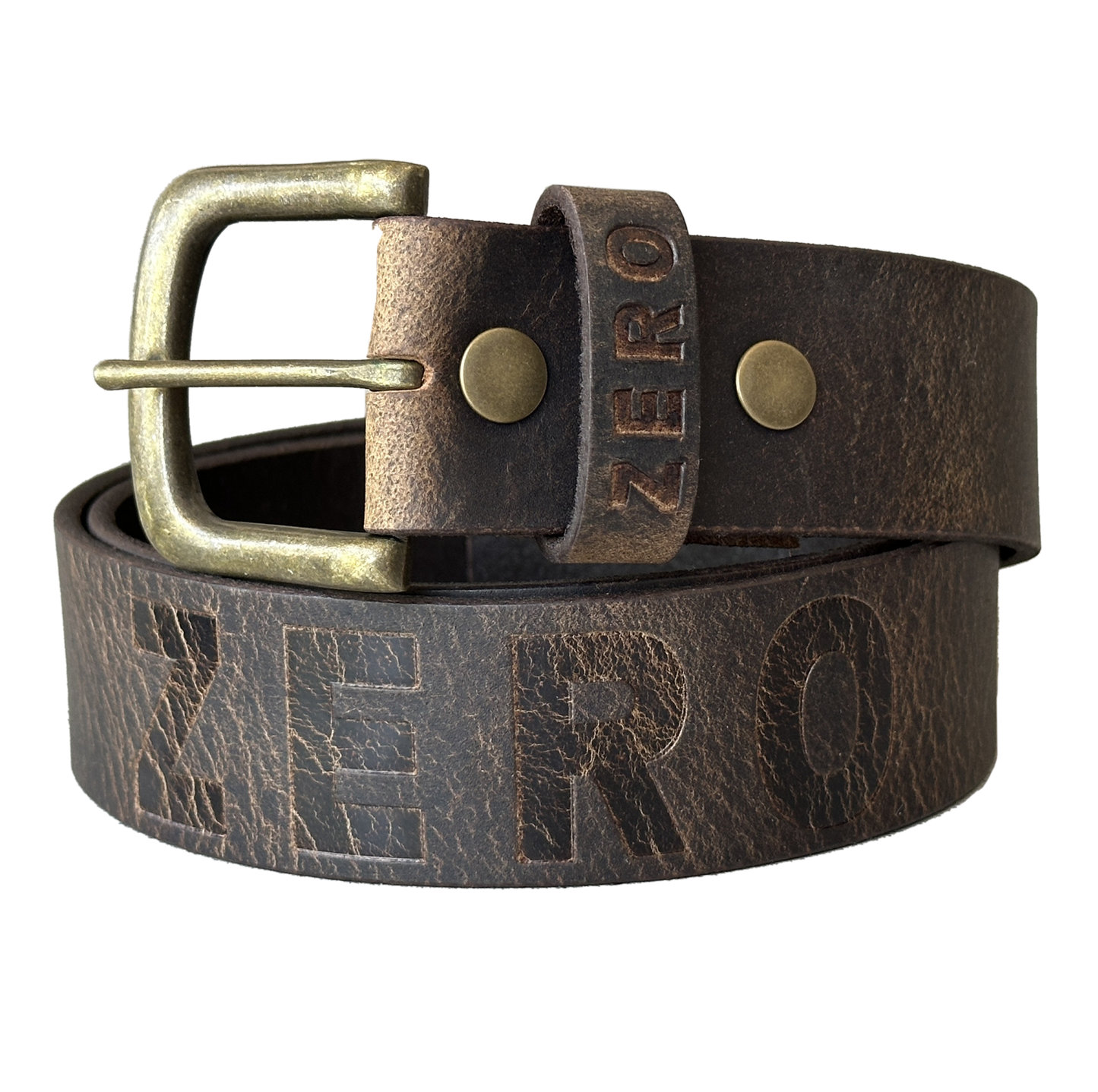 ARMY - DISTRESSED LEATHER BELT - BROWN