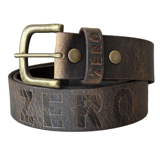 ARMY - DISTRESSED LEATHER BELT - BROWN