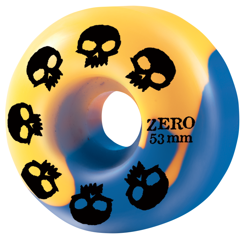 Multi-Skull Wheel - Blue/Yellow Swirl 53mm