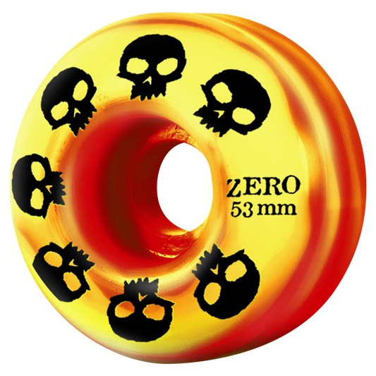 Multi-Skull Wheel - RED/YELLOW SWIRL (51mm & 53mm)